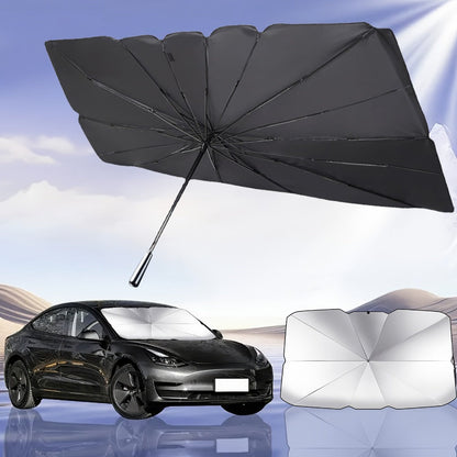 Windshield Sun Shade UV Protection | Auto Open & Fold One-Button, Fiberglass Skeleton, Opaque Insulation, Fits Most Cars SUVs Trucks