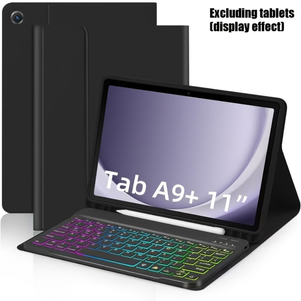 Pink or Green Detachable Backlit Keyboard Case for Samsung Galaxy Tab A9+ 11-Inch with Pen Slot