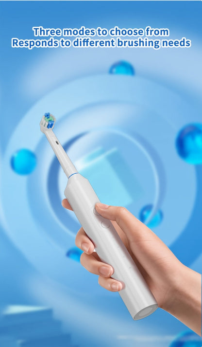 Electric Toothbrush for Adults, Rechargeable 4 Brush Heads 3 Cleaning Modes Smart Timer IPX7 Waterproof USB Quick Charge 600mAh Round Head