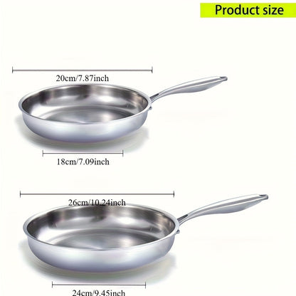 Reversible Non-Stick Pancake Skillet, Foldable Stainless Steel Flip Pan for Fluffy Pancakes, Omelettes & Frittatas