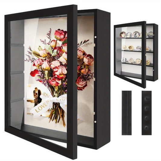 Shadow Box Frame with Linen Back, Large Rustic Memory Display Case 11x14 & 12x16 Inch for Photos