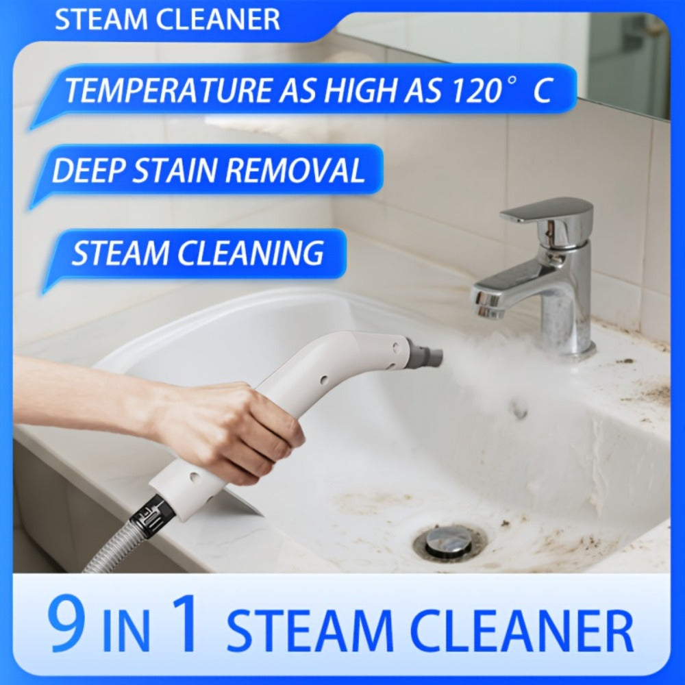Steam Cleaner 1200W Canister Model with Handheld Wand, Flexible Hose and Interchangeable Detail Attachments