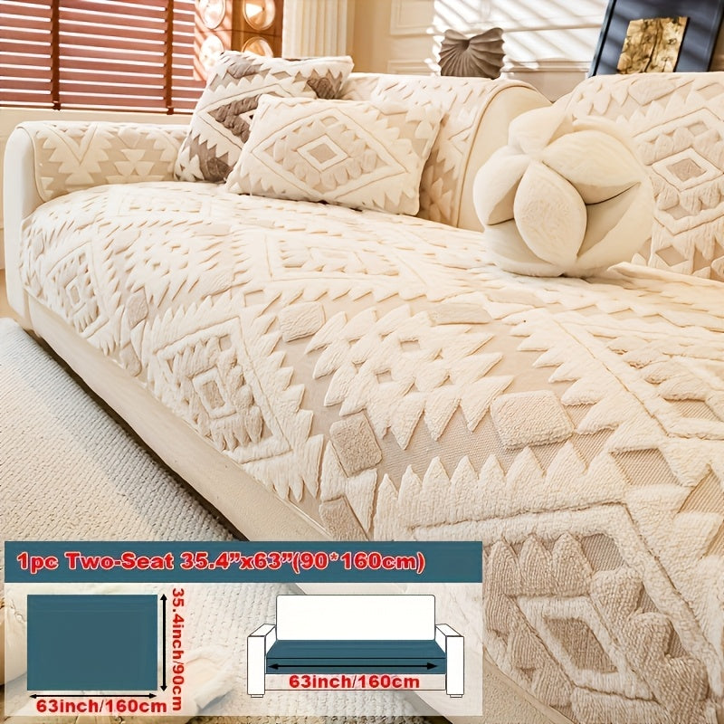 Sofa Cover, Thick Plush Couch Pad with Backing Detail in Three Colors and Seven Seat or Arm Sizes
