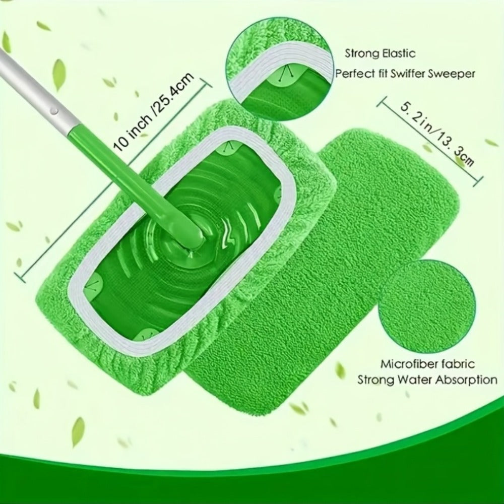 Washable Flat Mop Pads 15 Pack, Reusable Microfiber Replacement Pads for Flat Floor Mops, Wet & Dry Cleaning
