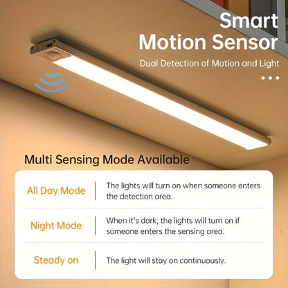 LED Motion Sensor Light USB-C Rechargeable 3 Color Temperatures Stepless Dimming Wireless for Entryways, Bedrooms and Living Spaces
