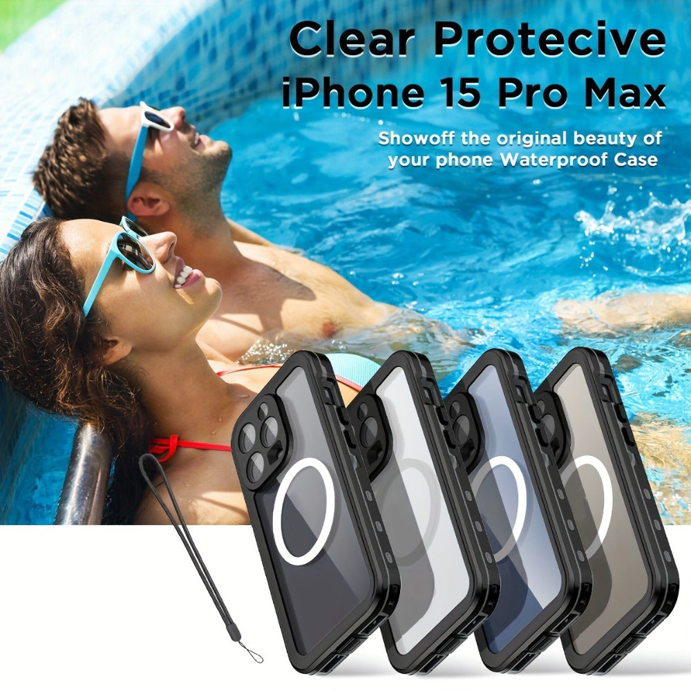 Phone Case with Integrated Screen Protector and Lanyard for Selected iPhone 15 and 16 Pro Configurations