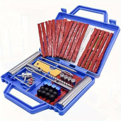 Tire Repair Tool Kit 47 / 58 / 104 / 116-Piece for Cars Motorcycles Trucks Tractors Trailers, Heavy-Duty Tubeless Tire Plug Patch Kit