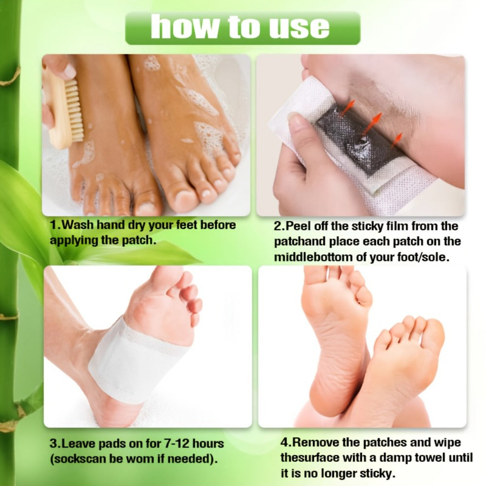 Foot Detox Pads Value Set 50pcs & 150pcs – Bamboo Vinegar & Ginger Deep Cleansing Overnight Patches, Alcohol-Free Natural Plant Formula