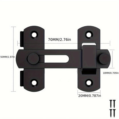 Stainless Steel Door Bolt Lock 180° Flip Latch for Entryways, Bedrooms and Living Spaces, with the Listed Configuration