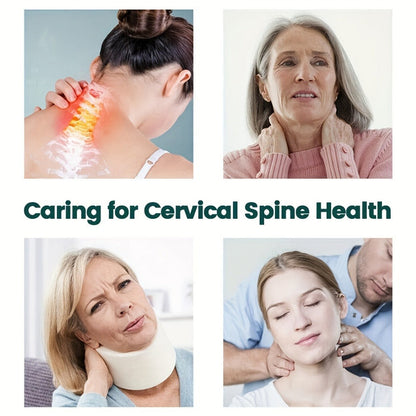 Cervical Traction Device with Handle, Adjustable Neck Traction Belt & Shoulder Massager, Spinal Decompression Pillow for Tension