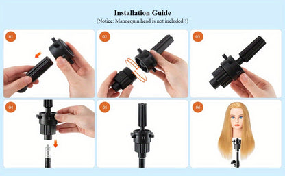 Adjustable Wig Stand Tripod 360 Rotation Aluminum Alloy Height Adjustable to 50 Inch Foldable Portable Mannequin Head Stand for Styling
