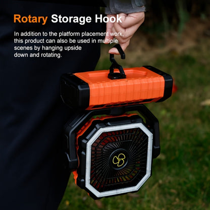 Outdoor Fan, 20000mAh with Built-In LED Light, USB Rechargeable Portable Outdoor Fan with Sturdy Handle, Rugged Compact Design for Tent