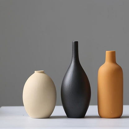 Ceramic Vase Set of 4 Small Vases for Dried Flowers Pampas Grass, Morandi Color Modern Farmhouse Home Decor