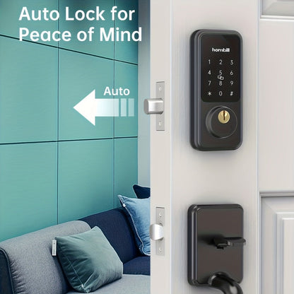 Smart Door Lock Hornbill Keypad Deadbolt and Handle Set with Bluetooth App Keyfob and Alexa Control