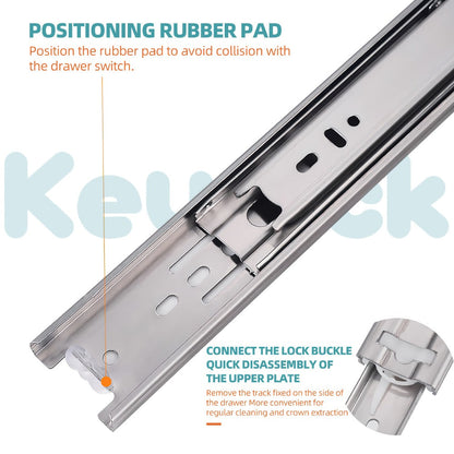 Full Extension Ball Bearing Drawer Slides 2-Pack in 10, 14 or 16-Inch Lengths for Kitchen, Dresser and Office Cabinets