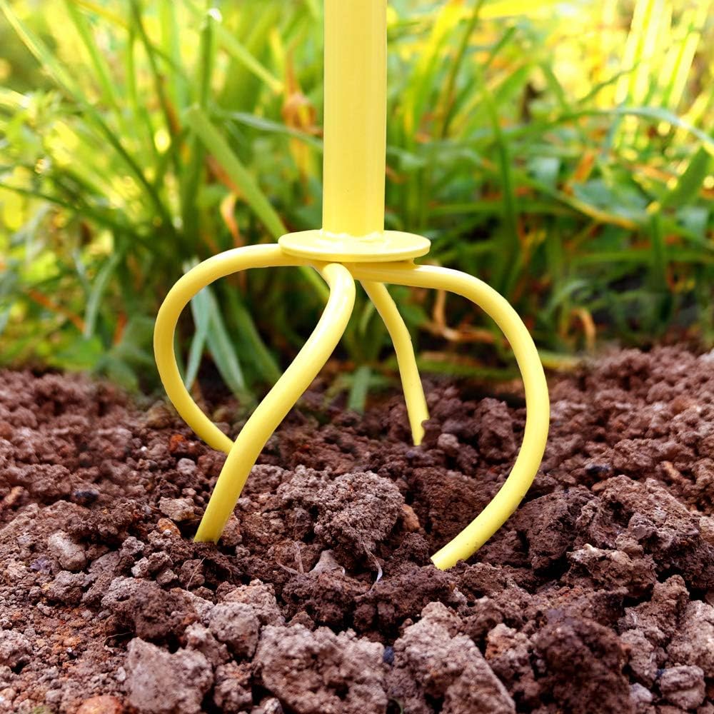 Garden Claw Twist Tiller Manual Steel Cultivator & Soil Loosener, Hand Tiller Lawn Aerator for Garden Bed, Plant Box