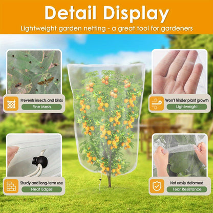 Garden Netting | Plant Protection Bags Drawstring Insect Bird Barrier
