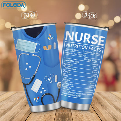Insulated Tumbler 20oz Nurse Graphic Stainless Steel Vacuum Travel Mug in Four Color Options