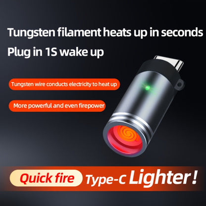 USB-C Plug-In Heating-Coil Electric Lighter in Black with Compact Cylindrical Body for Direct Phone Power