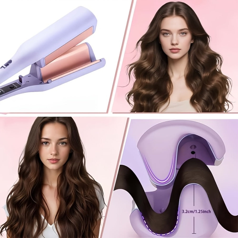 32mm Curling Iron 30-Second Rapid Heat – Adjustable Temperature U-Shaped & M-Shaped Long-Lasting Curls Salon-Smooth Frizz-Free Hair Styling
