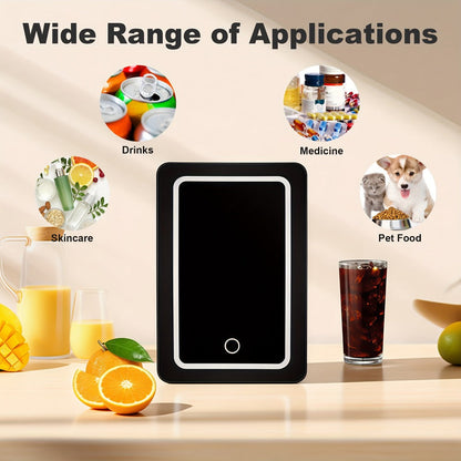 Mini Fridge 1.59 Gal 9-Can - AC/DC Portable Cooler & Heater, Silent Thermoelectric Refrigerator for Skincare