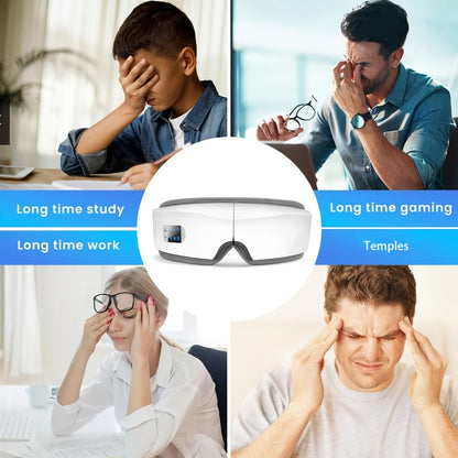 Eye Massager with Heat - 4D Intelligent Portable Eye Mask Massager with Pneumatic Compression, Vibration