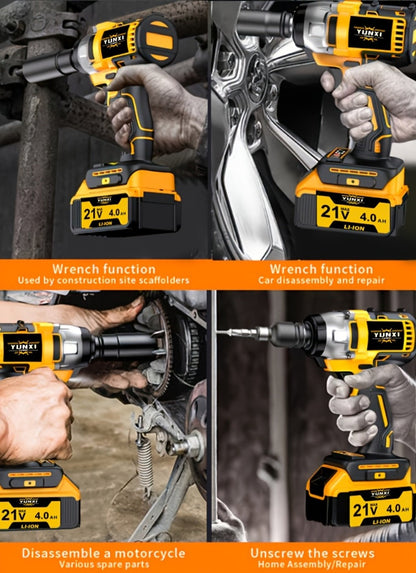 Cordless Impact Wrench Set with Charger Lithium-Ion Portable Electric Wrench Quick Charge for Home for Home, Garage and DIY Projects