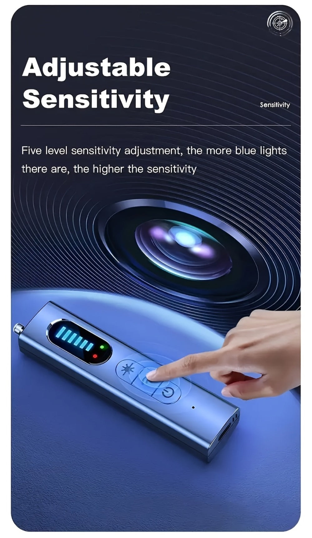 Hidden Camera Detector Anti-Spy RF Signal Scanner, GPS Tracker Finder, Wireless Bug Detector, Portable Protection for Hotels