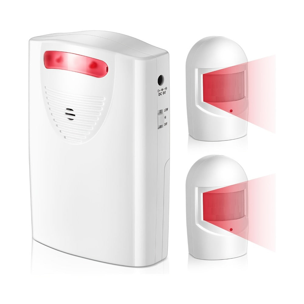 Wireless Driveway Alarm System, Outdoor Motion Sensor Alert with Receiver, Infrared PIR Detector for Home Security