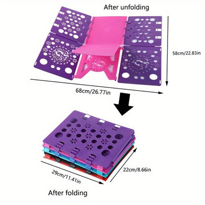 Clothes Folding Board Plastic Laundry Folder with Alignment Guide – Fast & Easy T-Shirt Folder, Ergonomic Closet Organizer for Neat Clothes