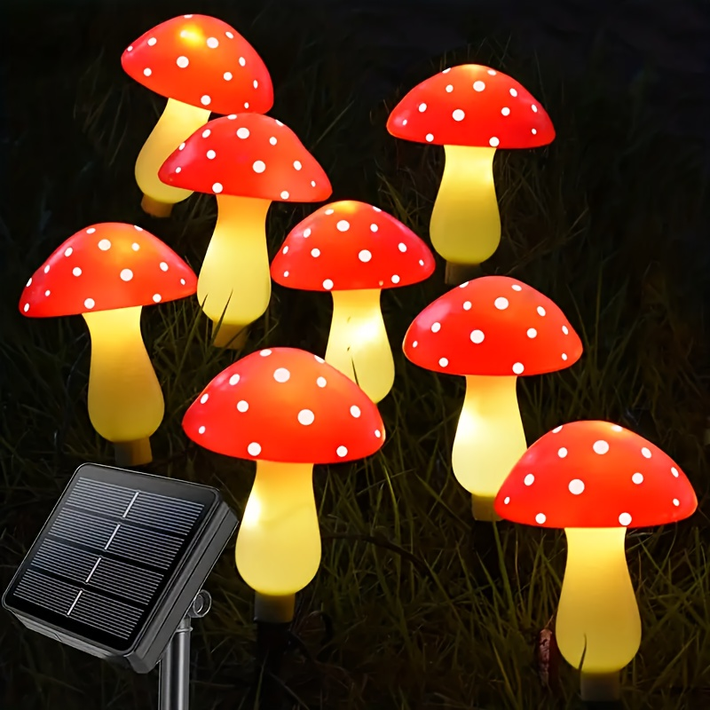 Solar Mushroom Garden Lights Outdoor 8 LED 8 Modes, for Garden, Pathway and Patio Lighting