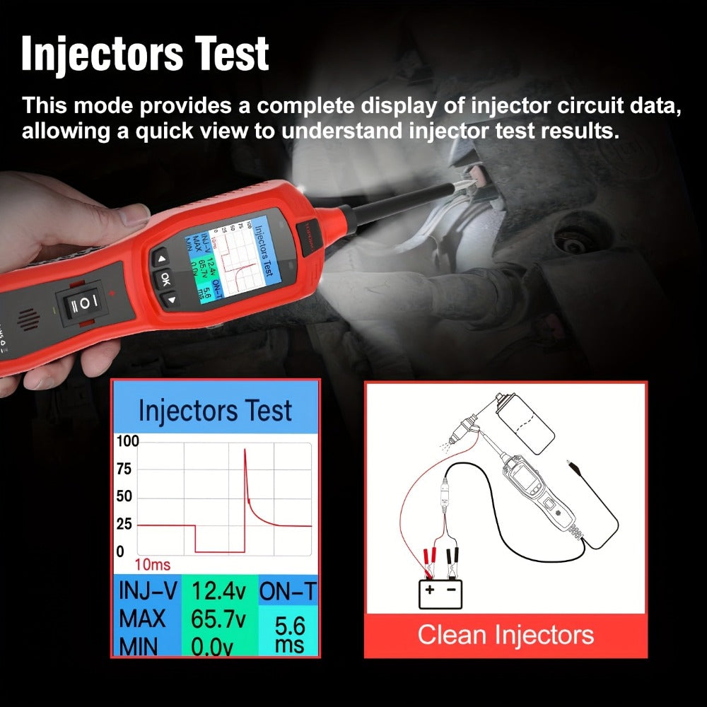 Automotive Circuit Tester P180 Multimeter, Breakpoint Localization Battery Diagnosis AC DC Voltage Fuel Injector Tester 6-30V