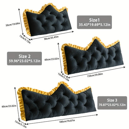 Tufted Backrest Cushion Large Vintage Ruffle Trim Sofa Bed Pillow Filled Lumbar Support Cushion Hand Washable Home Decor Pearl Gray Mica