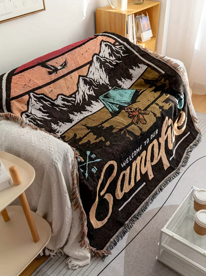 Reversible Blanket Bohemian Style | Picnic Blanket Sofa Throw Camping Mat Tapestry Outdoor Backdrop