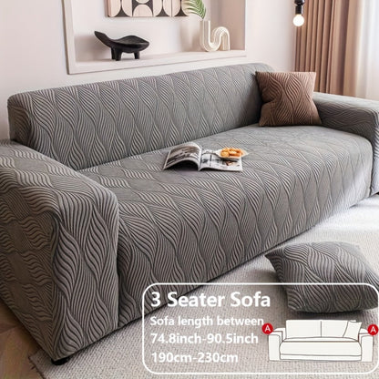 Sofa Cover Polar Fleece Modern Jacquard Elastic Slipcover with Elastic Fit for 1 to 4-Seater Sofas
