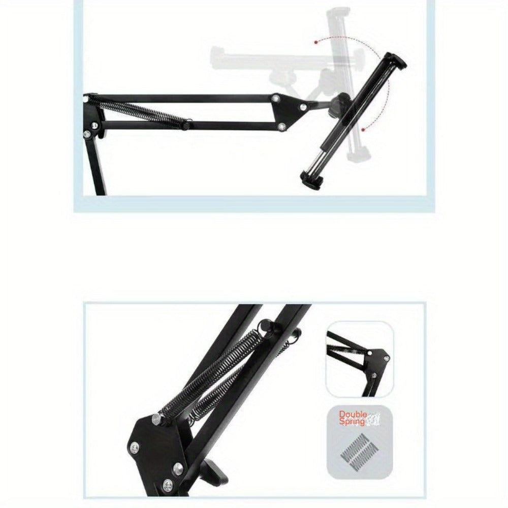 Floor Stand Phone Tablet Holder 68.9 Inch Flexible Gooseneck Lazy Bracket with 360° Rotating Head Foldable Adjustable Arm for Bed Sofa Desk