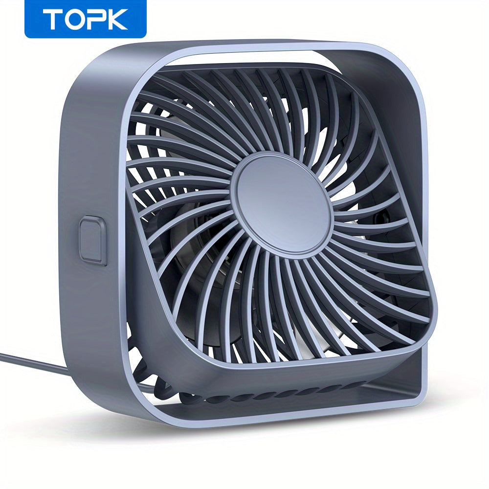 USB Desk Fan Portable, Small Personal Fan 3 Speed Settings 360° Rotation Silent Operation, for Home, Office and Desktop Air Circulation