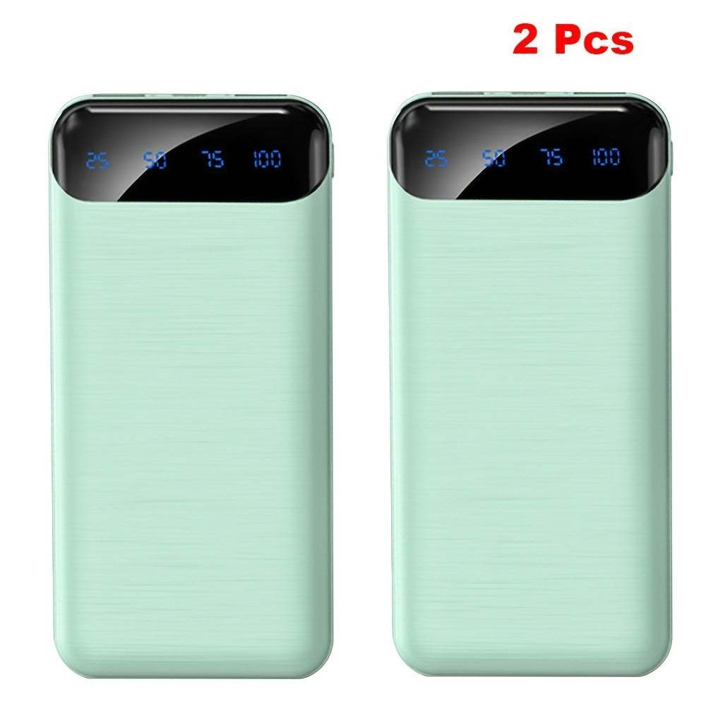 20000mAh Portable Power Bank 2-Pack with LED Display, Fast Charging Type-C & USB for an Everyday Personal Care Routine
