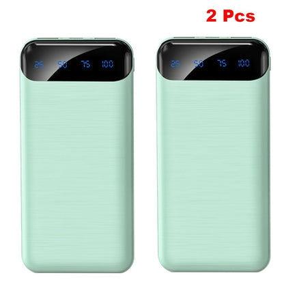 20000mAh Portable Power Bank 2-Pack with LED Display, Fast Charging Type-C & USB for an Everyday Personal Care Routine