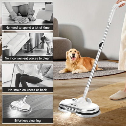 Cordless Electric Spin Mop Floor Cleaner with LED Headlight & Water Spray Tank for Everyday Face, Beard and Body Grooming