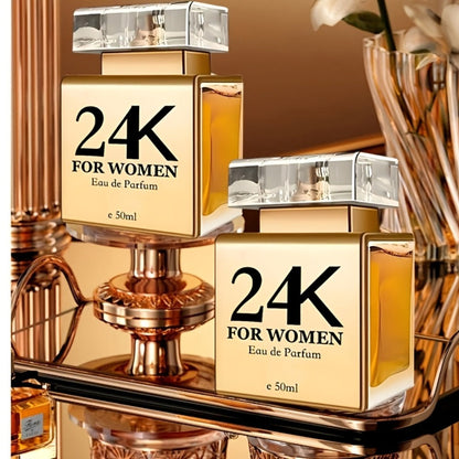 Perfume for Women in 24K-Labeled Gold-Tone Rectangular Bottle with Eau de Parfum Spray Gift Presentation