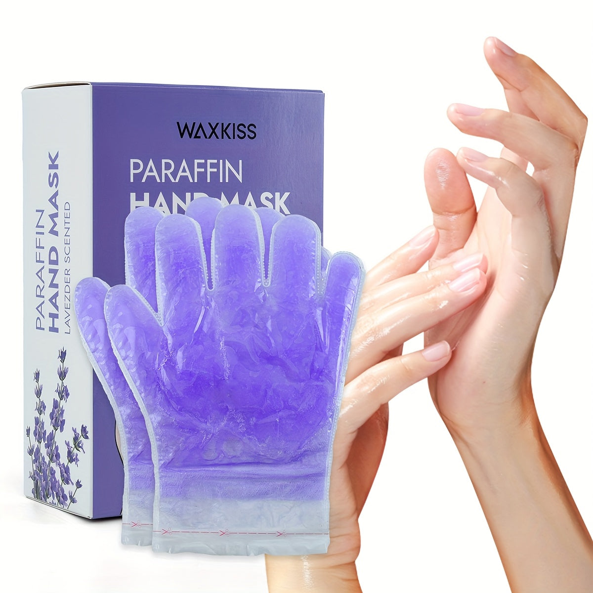Paraffin Wax Moisturizing Hand & Foot Mask WAXKISS – Non-Greasy Skin Softening Treatment Lavender & Grapefruit Scent