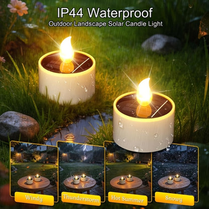 Solar Flameless Candles Outdoor LED Tealight with Dusk to Dawn Sensor Flickering Light for Entryways, Bedrooms and Living Spaces