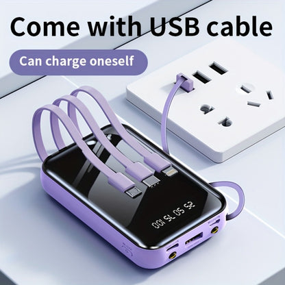 Power Bank 50000mAh 22.5W with Integrated Cable Array, Digital Display and LED Flashlight in Two Colors