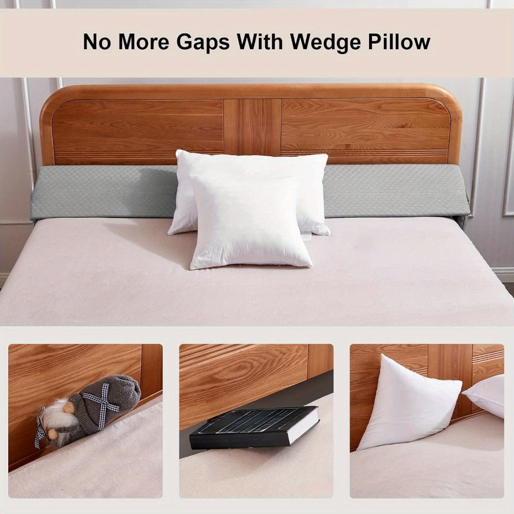 Mattress Gap Wedge Pillow in Twin, Full, Queen or King with Grey, White and Bamboo-Labeled Options