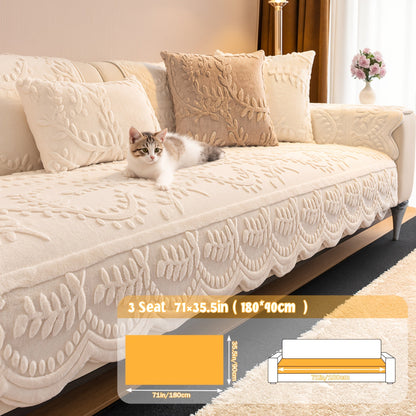 Sofa Cover Quilted Plush-Texture Panels in 35.5-Inch Width for 1 to 4 Seats, Backrest or Armrest