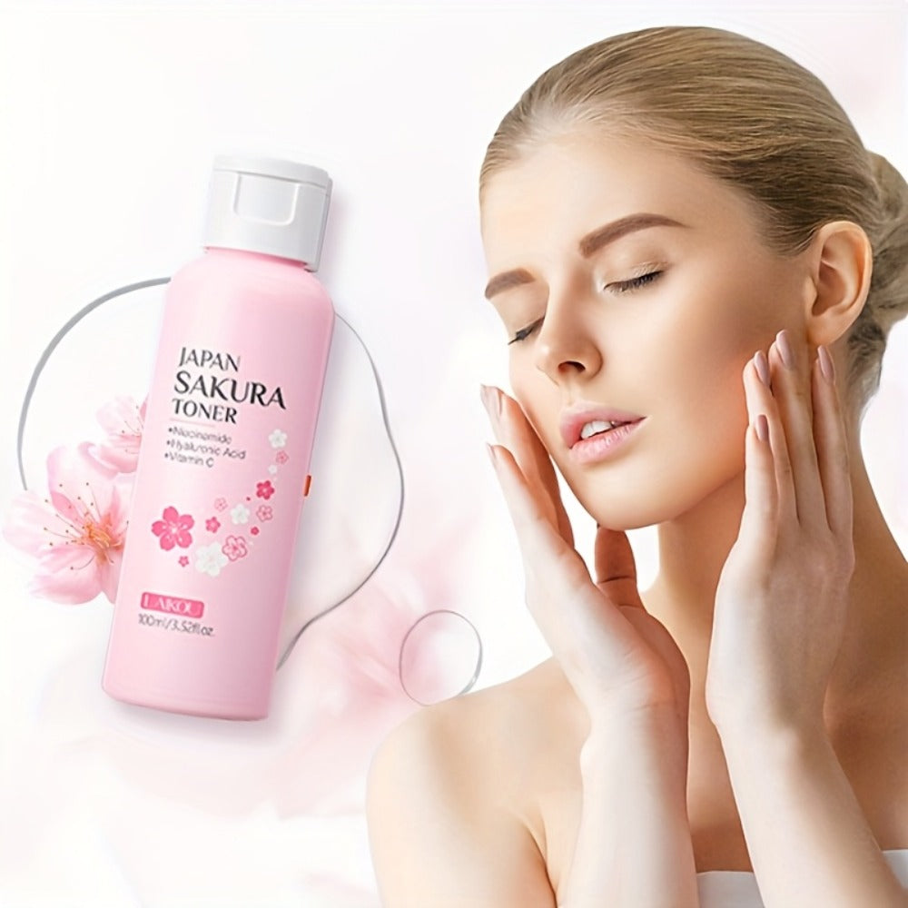 30-Piece Sakura Skincare Gift Set with Pink Face-Care Assortment, Mask Packets, Pouch and Routine Accessories