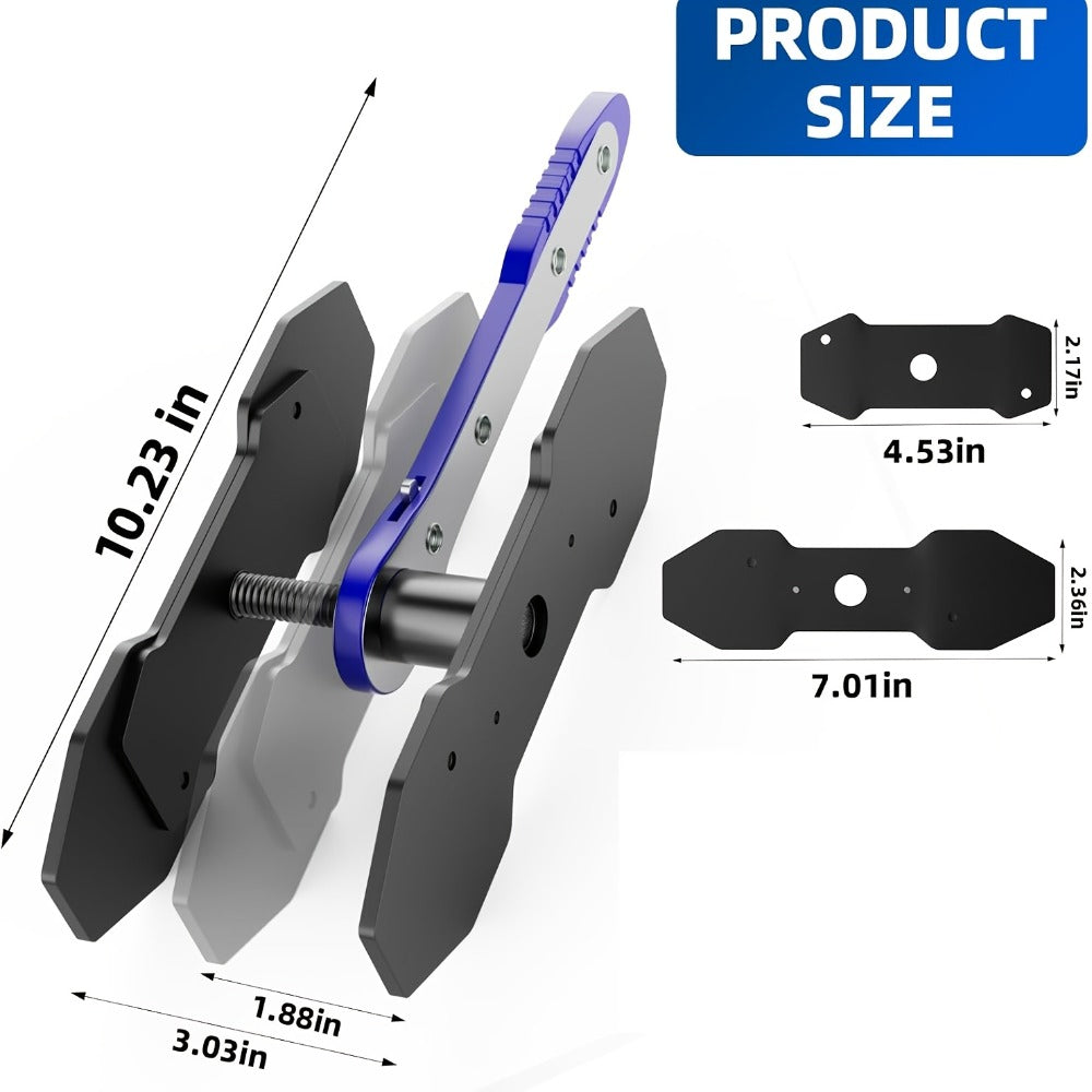 Brake Caliper Compression Tool Set – Quad Disc Piston Ratchet Press with 4 Spreader Plates, Car Brake Pad Retractor Compressor for Brake