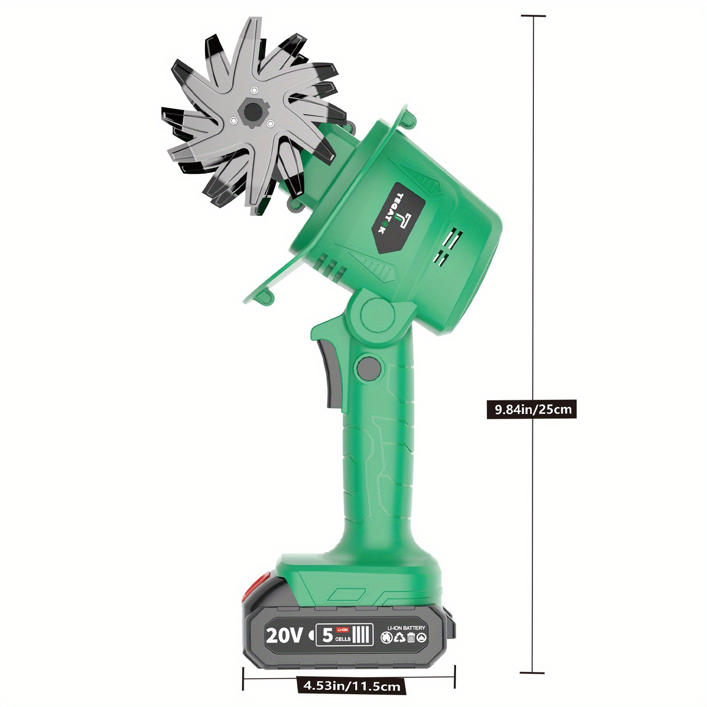 Cordless Electric Tiller 20V Handheld - 9-Inch 235RPM Garden Cultivator with Handle, Metal Soil Tiller for Weeding