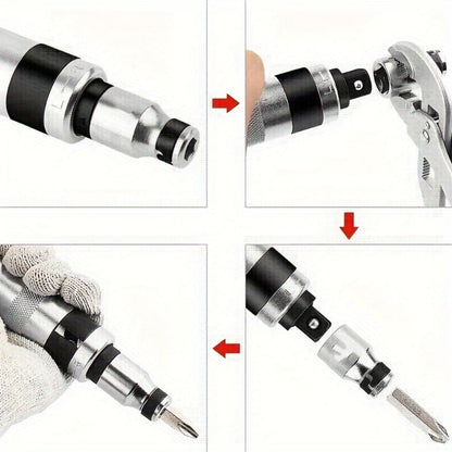 Impact Screwdriver Set 13-Piece – Shock Screw Bits, Chisel Bits & Screw Extractor Remover Kit, Multifunctional Metal Shock Driver Tool Set